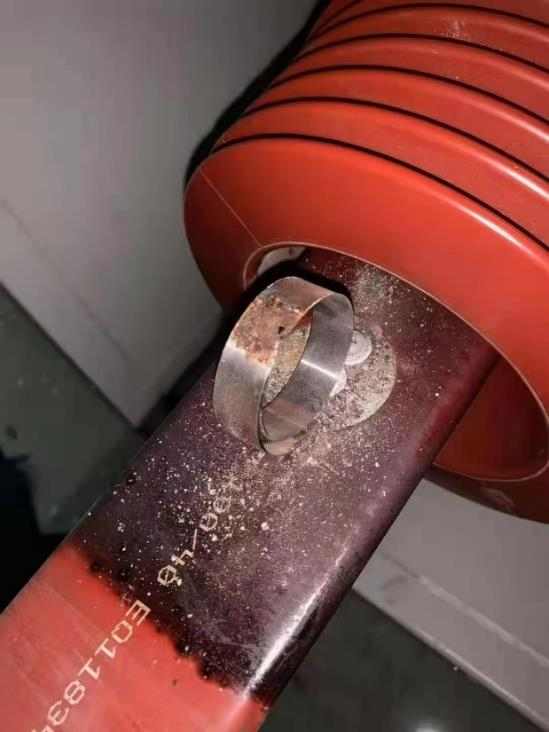 Damaged internal contact revealed during maintenance